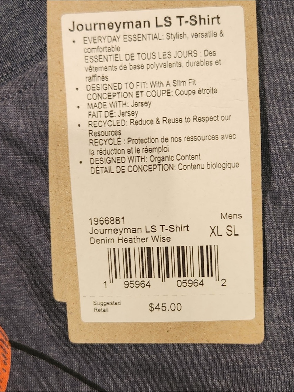NWT Prana‎ Men’s Journeyman Long Sleeve Tee “Wise Ass” Graphic Tee Organic Gift - Picture 5 of 6